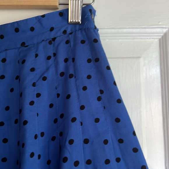 Vintage Blue and Black Polka Dot Esprit Midi Skirt (Size 0/00) - Picture 4 of 11